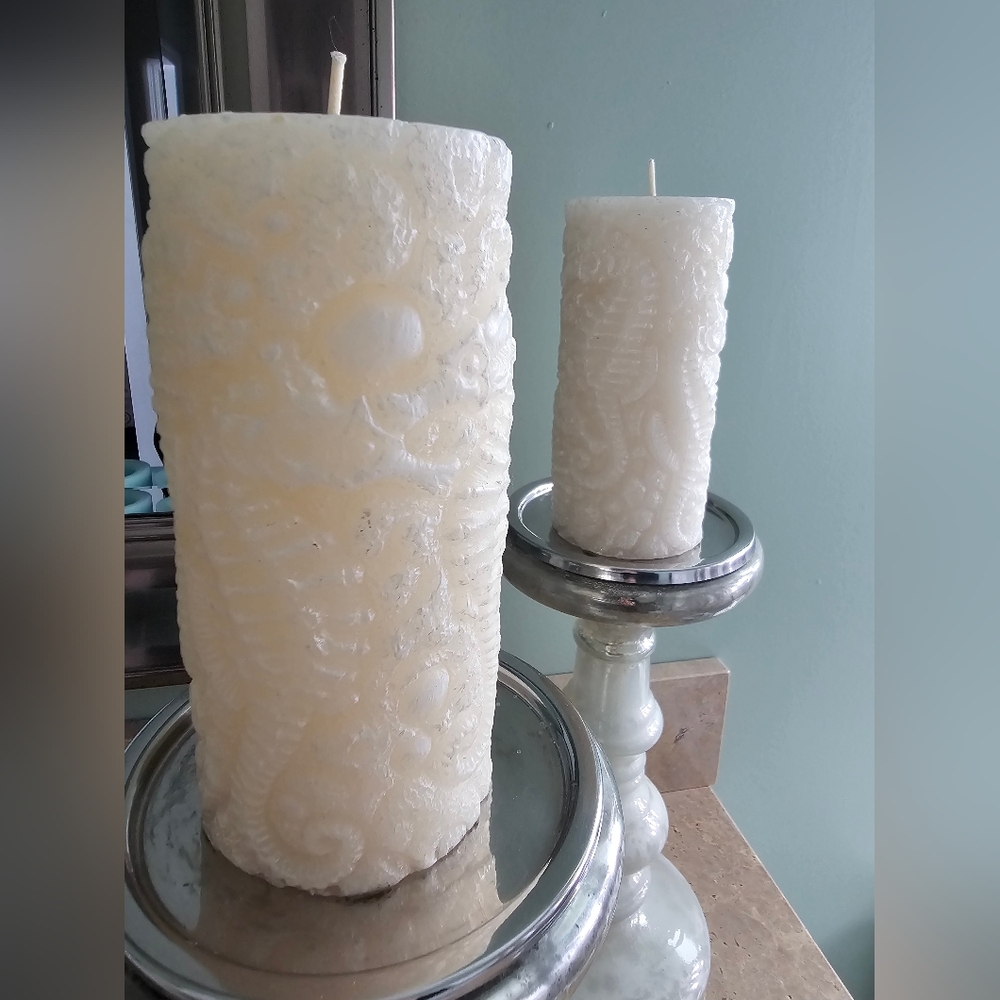 SEA HORSE Cream Candle Set